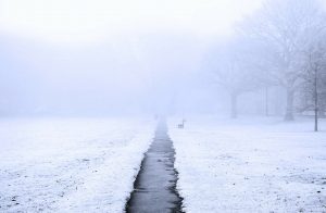 flying a drone in snow - visibility