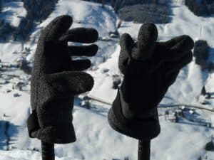 flying a drone in snow - warm hands